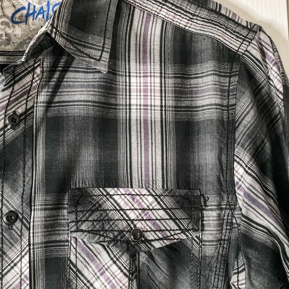 Men’s Chalc Short Sleeve Button Down Shirt - Picture 5 of 5